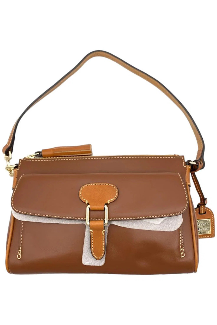 Dooney & Bourke Wexford Leather Dana Pocket Clutch Natural
